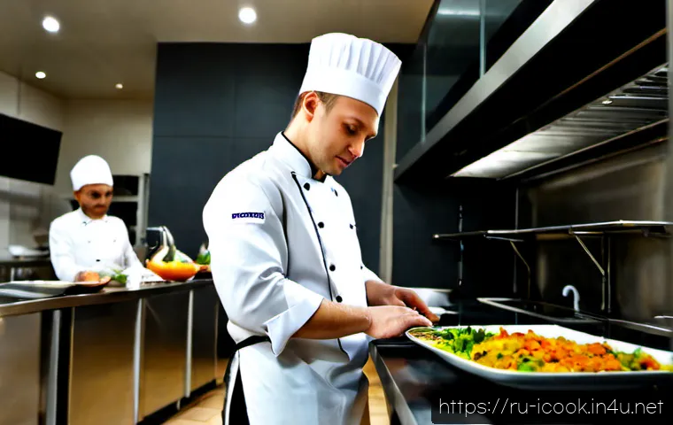 Home 17 국제요리사 경력 상승을 위한 조언 - Photorealistic international chef career advancement scene in a modern Moscow fine-dining kitchen, c...